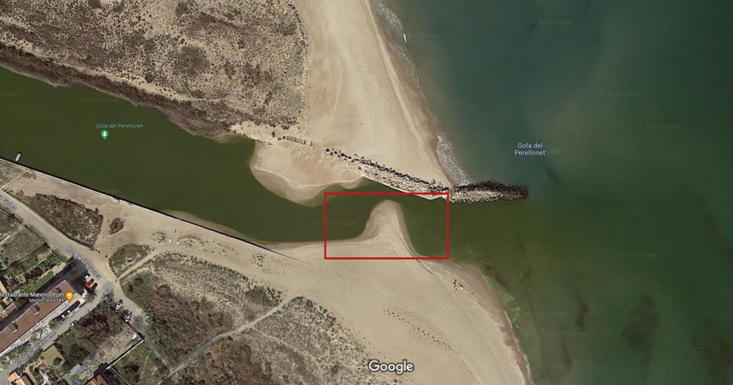 Zona en la que se va a efectuara el drenaje en la Gola del Perellonet